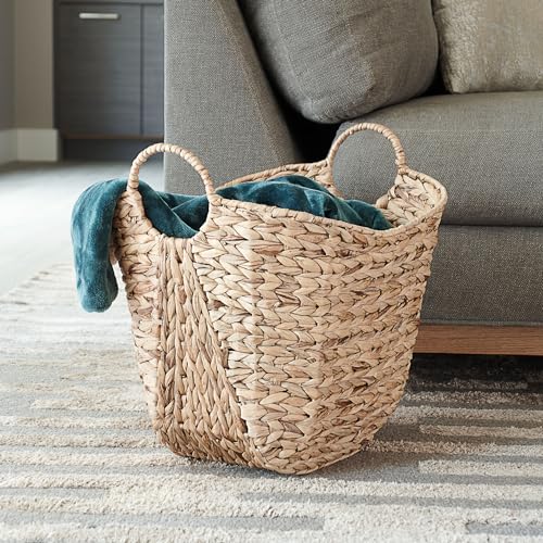 Household Essentials Tall Water Hyacinth Wicker Basket ML-4002 - Image 2
