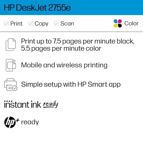 HP DeskJet 2755e Wireless Color Printer - Image 2