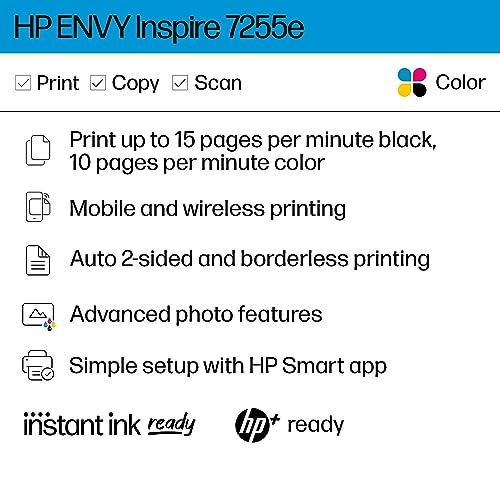 HP ENVY Inspire 7255e Wireless Inkjet Printer - Image 2
