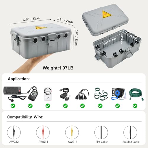 Hrensaw Large Outdoor Electrical Box, IP54 Waterproof - Image 2