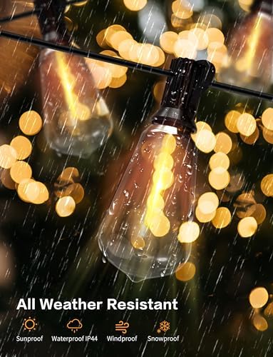 HslyT Outdoor LED Patio String Lights 100FT - Image 3