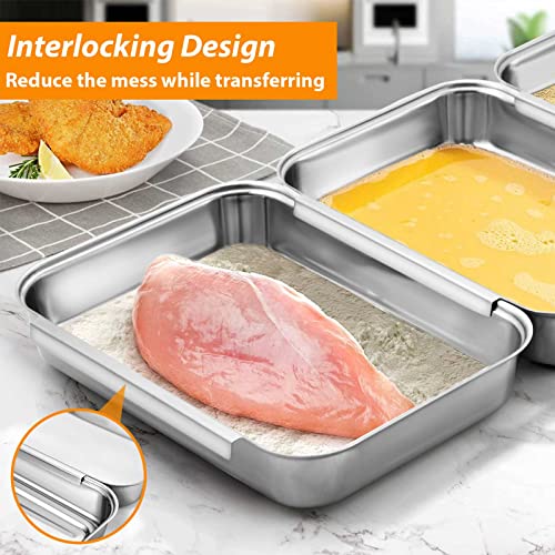 HULISEN Set Of 3 Stainless Steel Breading Pans - Image 2
