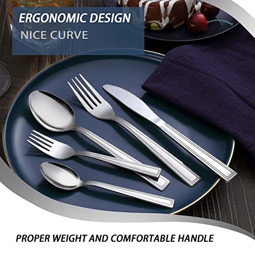 hunnycook 60-Piece Stainless Steel Silverware Set - Image 5