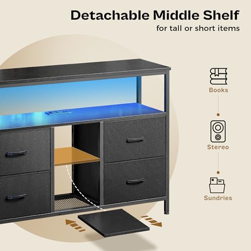 Huuger TV Stand Dresser With LED Lights - Image 5