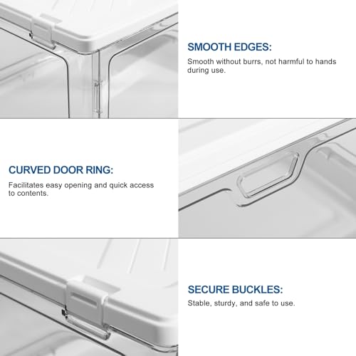 HYBRIDEAS Clear Stackable Storage Bins With Lids - Image 3