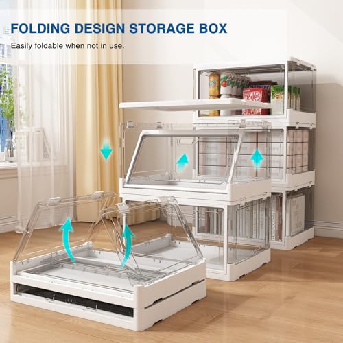 HYBRIDEAS Clear Stackable Storage Bins With Lids - Image 4