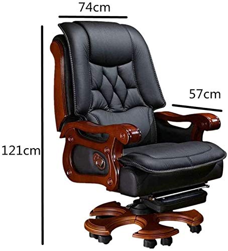 HYDDDDDQQQQQQQ Ergonomic Reclining Leather Office Chair (Black) - Image 3