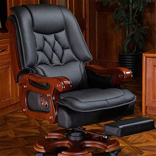 HYDDDDDQQQQQQQ Ergonomic Reclining Leather Office Chair (Black) - Image 2