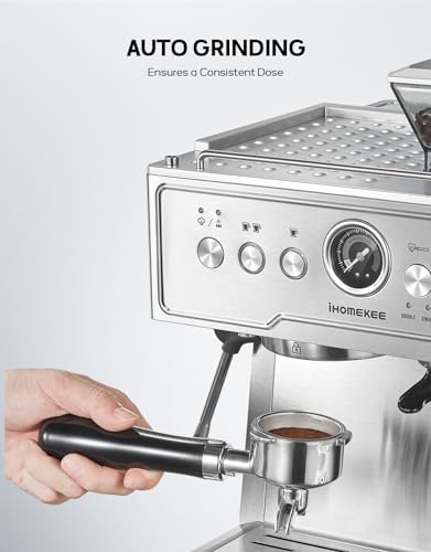 Ihomekee Espresso Coffee Maker With Grinder - Image 4
