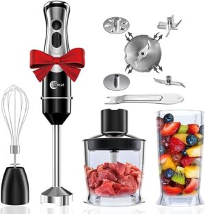 FKN Immersion Blender With 4 Blades, 8 Speed