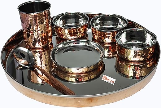 PARIJAT HANDICRAFT Indian Dinnerware Stainless Steel Set