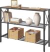 Hoctieon Industrial Console Table With Shelves