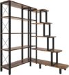 PONROL Industrial Reversible 5 Tier Ladder Shelves