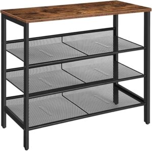 HOOBRO Industrial Shoe Rack, 4-Tier Shoe Shelf BF14XJ01
