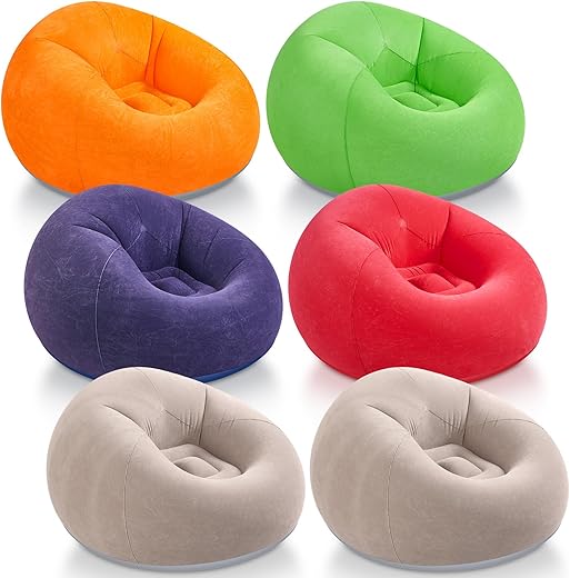 Realspring Inflatable Bean Bag Chairs Sofa (Multicolor, 6 Pcs)