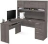 Bestar Innova L-Shaped Desk With Hutch, 60W