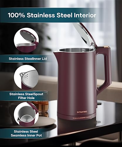 intasting Electric Kettle 100% Stainless Steel 1500W - Image 2