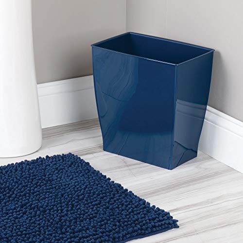 InterDesign Mono Plastic Wastebasket Trash Can, Navy - Image 3