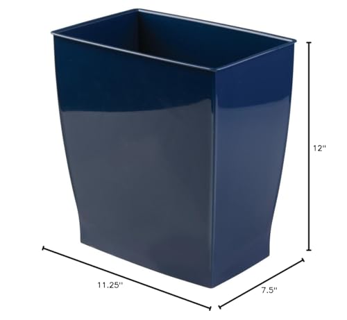InterDesign Mono Plastic Wastebasket Trash Can, Navy - Image 4