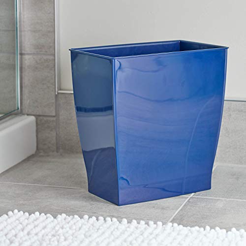 InterDesign Mono Plastic Wastebasket Trash Can, Navy - Image 2