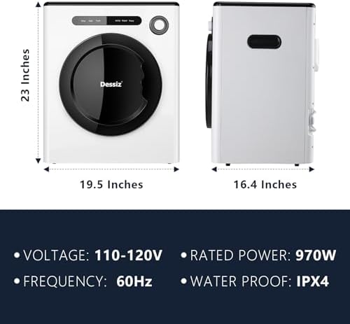 Iorbur DTD10-White Portable Clothes Dryer, 11lbs Capacity - Image 4