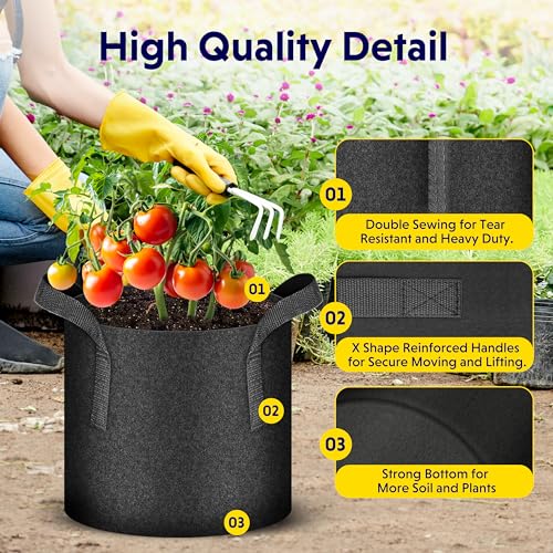 iPower 25 Gallon Heavy Duty Fabric Grow Bags - Image 3