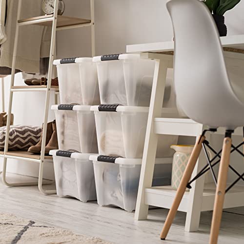 IRIS 19 Qt Stackable Plastic Storage Bins - Image 3
