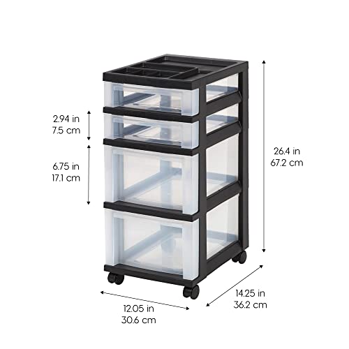 IRIS Plastic Drawer Storage Organizer Cart - Image 3