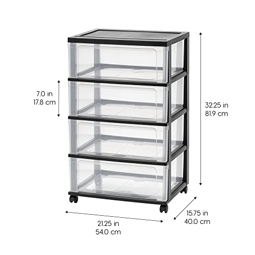 IRIS Plastic Drawer Storage Organizer Cart - Image 3