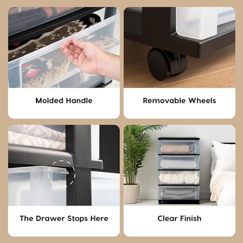 IRIS Plastic Drawer Storage Organizer Cart - Image 4