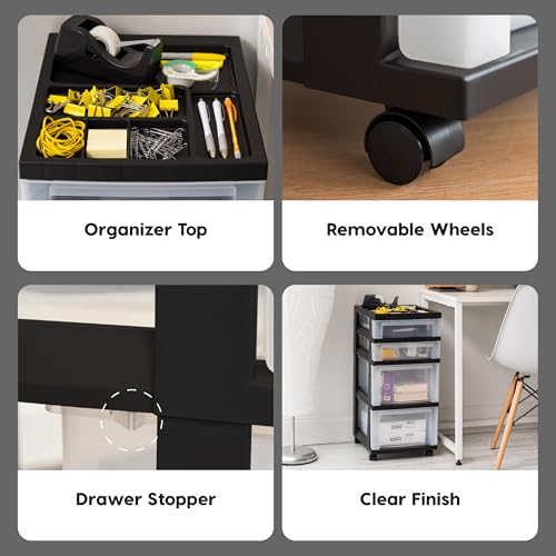 IRIS Plastic Drawer Storage Organizer Cart - Image 4