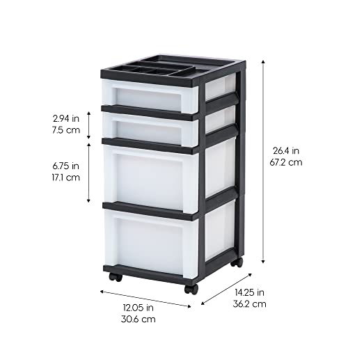IRIS Plastic Drawer Storage Organizer Cart - Image 3