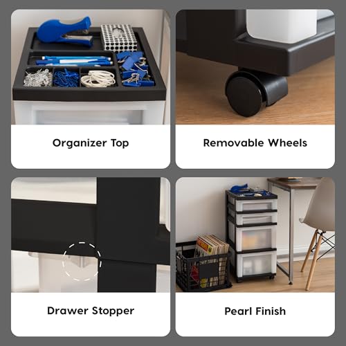 IRIS Plastic Drawer Storage Organizer Cart - Image 4