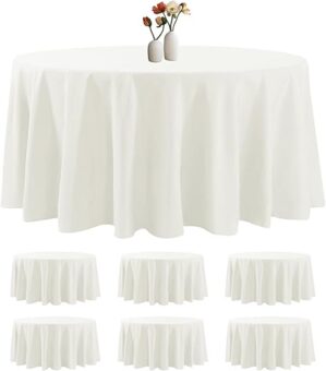 luccido Ivory Round Tablecloth 120 Inches Pack