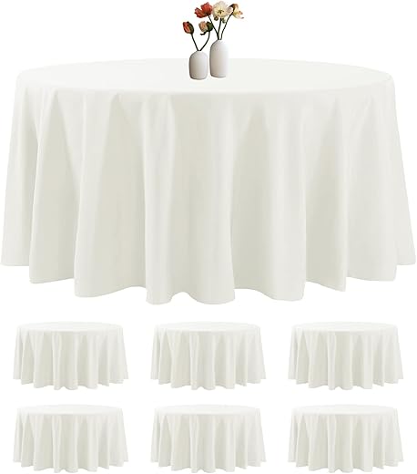 luccido Ivory Round Tablecloth 120 Inches Pack