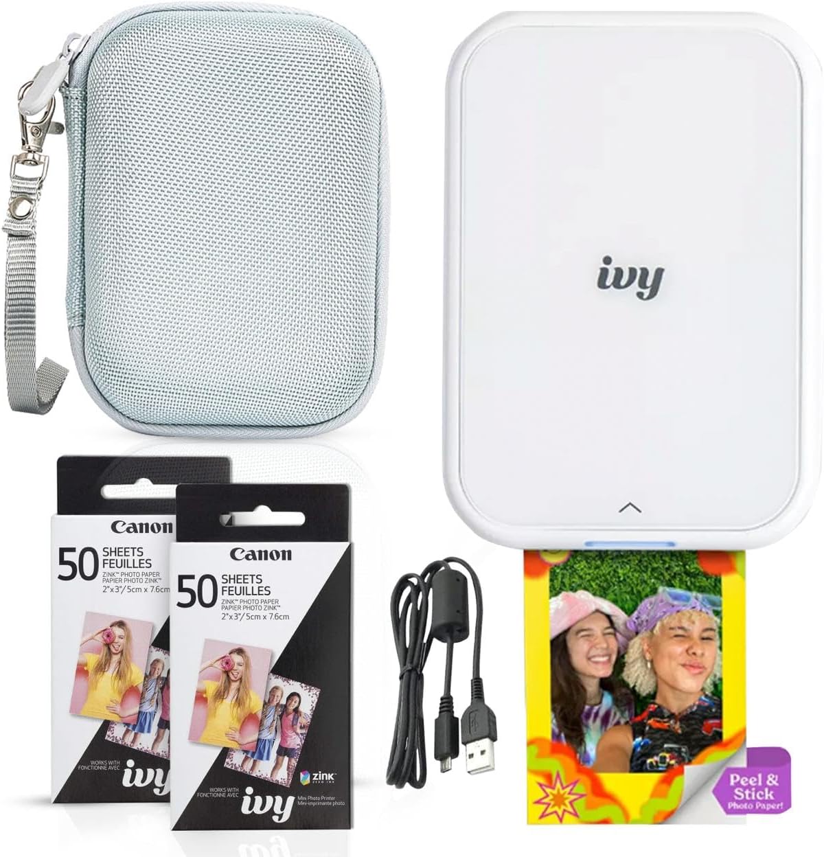 Canon Ivy 2 Mini Photo Printer Bundle