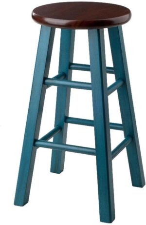 Winsome Ivy Stool Rustic Teal/Walnut 13.4×24.2