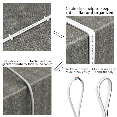 Jadaol Cat 6 Ethernet Cable 50 Ft, Flat - Image 5