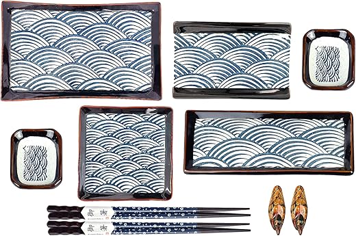 Artcome Japanese Style Ceramic Sushi Dinnerware Set