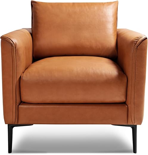 VALENCIA THEATER SEATING Jasper Cognac Leather Accent Chair