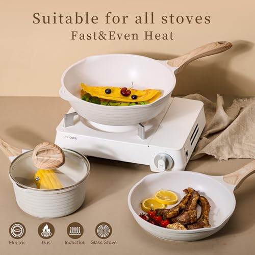 JEETEE Non Stick Induction Cookware Set, 12 Pieces - Image 5