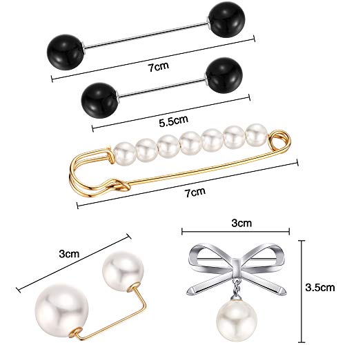 Jetec Sweater Shawl Clips Faux Pearl Brooch Pins - Image 3