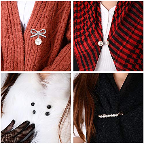 Jetec Sweater Shawl Clips Faux Pearl Brooch Pins - Image 4