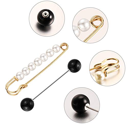 Jetec Sweater Shawl Clips Faux Pearl Brooch Pins - Image 5