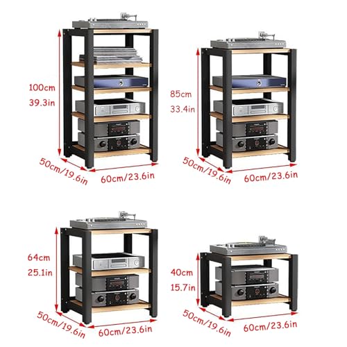 JIAOCKJIAO Brown Media Rack, Metal Frame Cabinet - Image 2