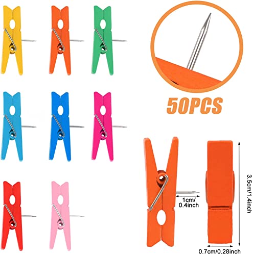 Joyberg Colorful Push Pin With Wooden Clips - Image 2