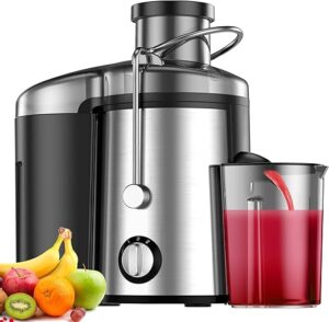 ZNOOAV Juicer Machine, 600W, 3 Speeds, Wide Chute