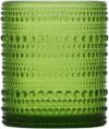 Fortessa Jupiter Beaded Hobnail Glass Set, Fern Green