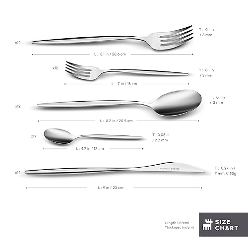 KARACA Lizbon 60-Piece Stainless Steel Cutlery Set - Image 3