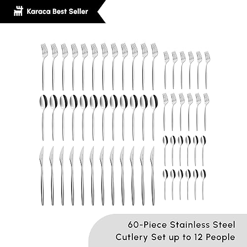 KARACA Lizbon 60-Piece Stainless Steel Cutlery Set - Image 2